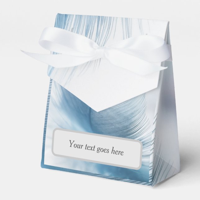 Feather favour box - you can add your own text (Front Side)