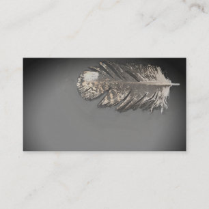 Feather Feathers Grey Rustic Business Cards