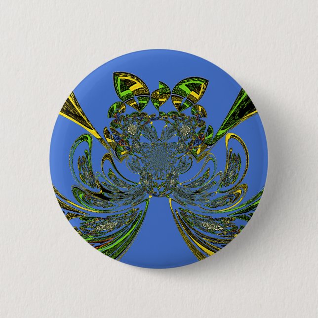 Feather Fish 6 Cm Round Badge (Front)