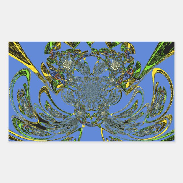 Feather Fish Rectangular Sticker (Front)