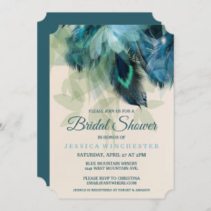 Feather Floral Bridal Shower Invitation