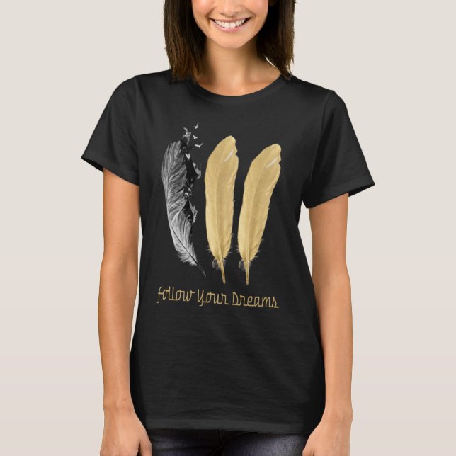 Feather, FOLLOW YOUR DREAMS Pullover Hoodie (Front)