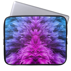 Feather fur fluff purple, blue, pink laptop sleeve