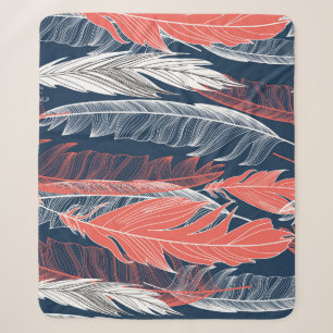 Feather Graphics, Beautiful Seamless Pattern. Sherpa Blanket