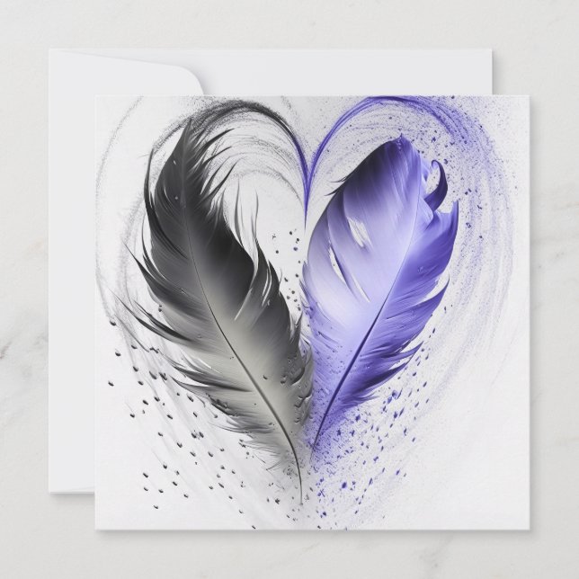 Feather Heart - Indigo (Front)