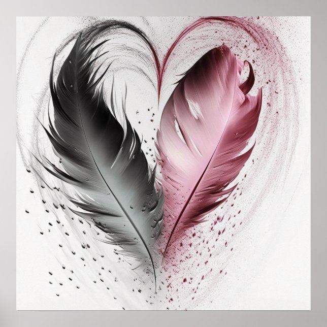 Feather Heart - Red Poster (Front)