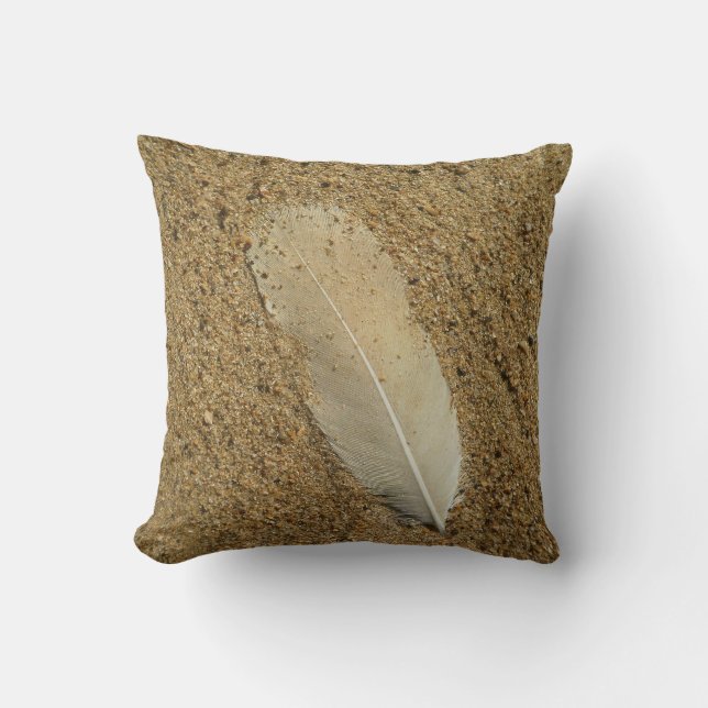 Feather in the Sand Cushion (Front)