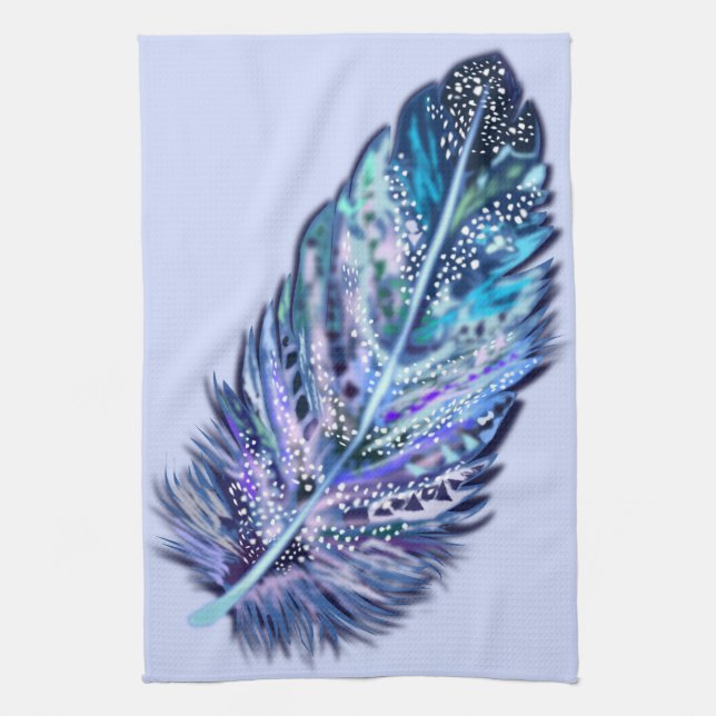 Feather Kitchen Towel - Custom Colours (Vertical)