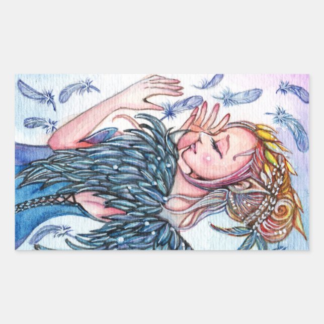 Feather Magic Rectangular Sticker (Front)