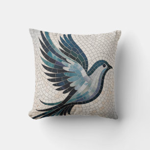 Feather Mosaic Bird Elegant Cushion