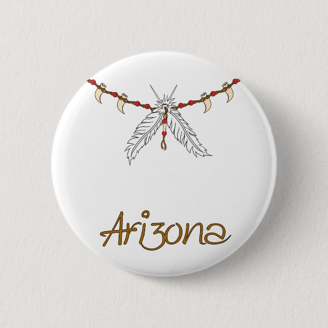 Feather Necklace 6 Cm Round Badge (Front)