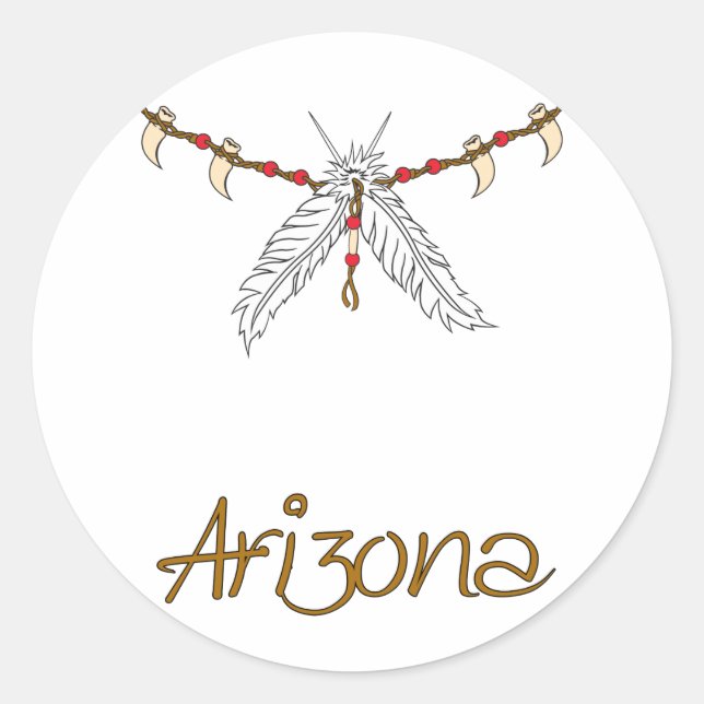 Feather Necklace Classic Round Sticker (Front)