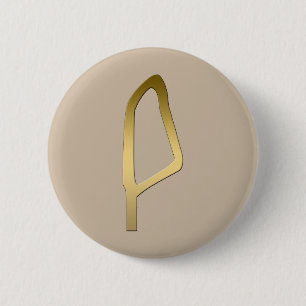 Feather of Maat Egyptian symbol 6 Cm Round Badge