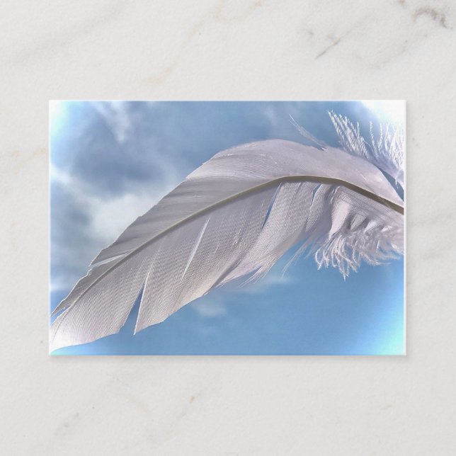 Feather or Feathers Sky Reiki Spirit Business Card (Front)