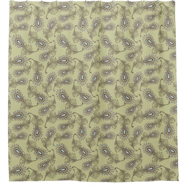 Feather Pattern Shower Curtain (Front)