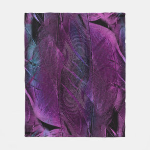 Feather pattern texture form fleece blanket