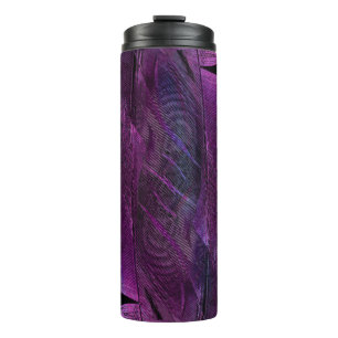 Feather pattern texture form thermal tumbler