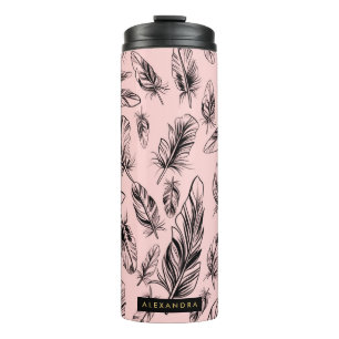 Feather Pattern Thermal Tumbler