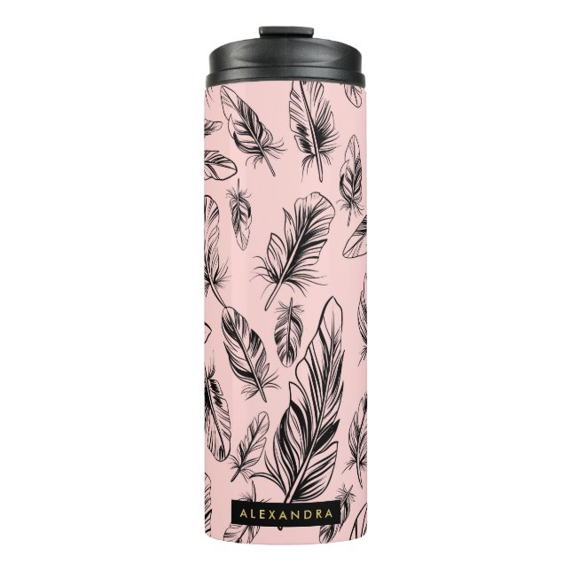 Feather Pattern Thermal Tumbler (Front)