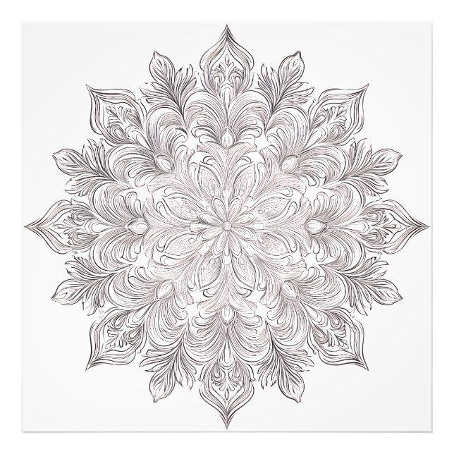 Feather Petal Mandala Photo Print (Front)