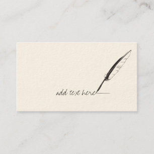 Feather Quill Author Writer Business Cards
