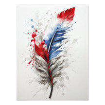 Feather - Red, white and blue