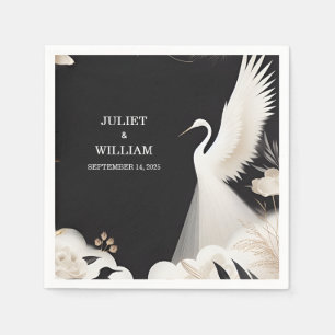 Feather Rustic Asian Sky Fun Cloud Crane Wedding Napkin
