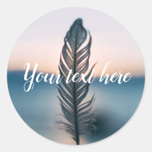 Feather Sea Meditation Classic Round Sticker