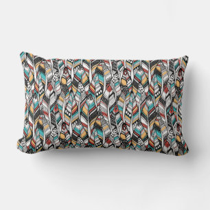 Feather seamless pattern lumbar cushion