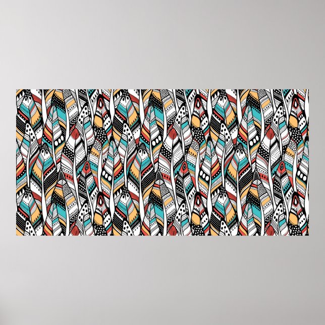 Feather seamless pattern poster (Front)