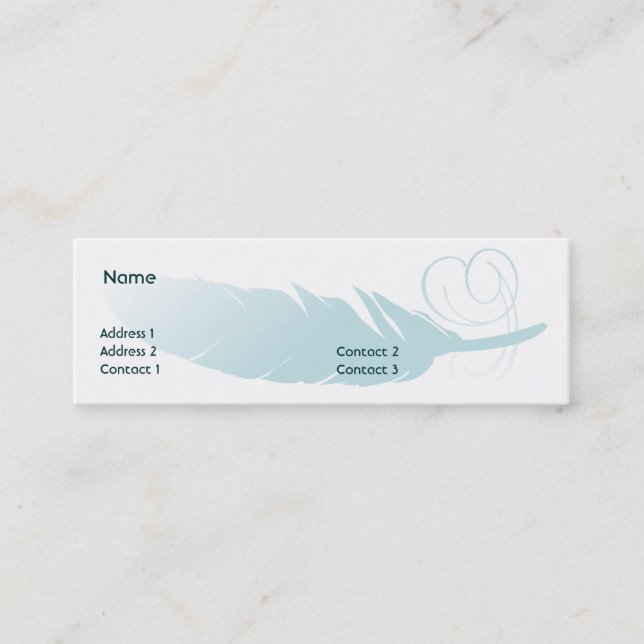 Feather - Skinny Mini Business Card (Front)