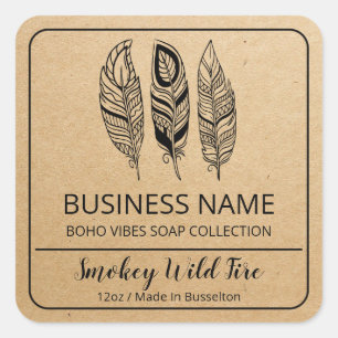 Feather Soap Business Labels