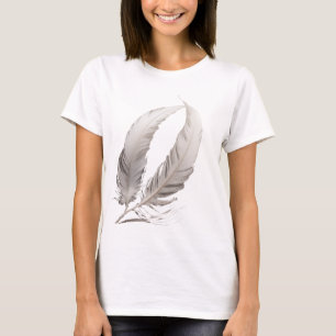 feather strand transforms into a delicate musical  T-Shirt