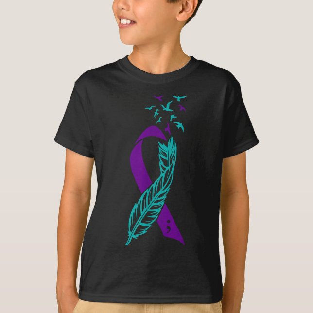 Feather Suicide Prevention Awareness You Purple Te T-Shirt (Front)