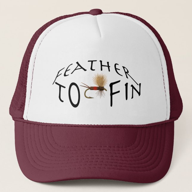 Feather to Fin Fly Fishing Monogram Trucker Hat (Front)