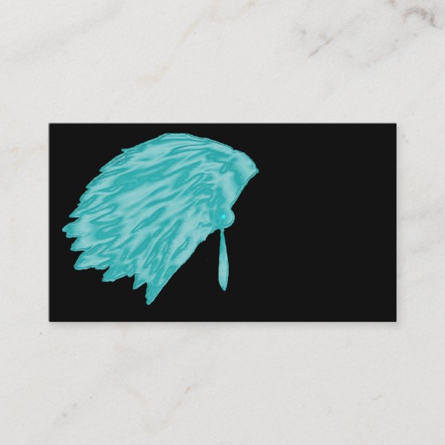 feather,top,native business card,blue, card (Front)
