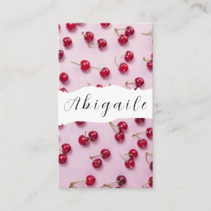 Feather Vector Seamless Vintage Cherry Business Card