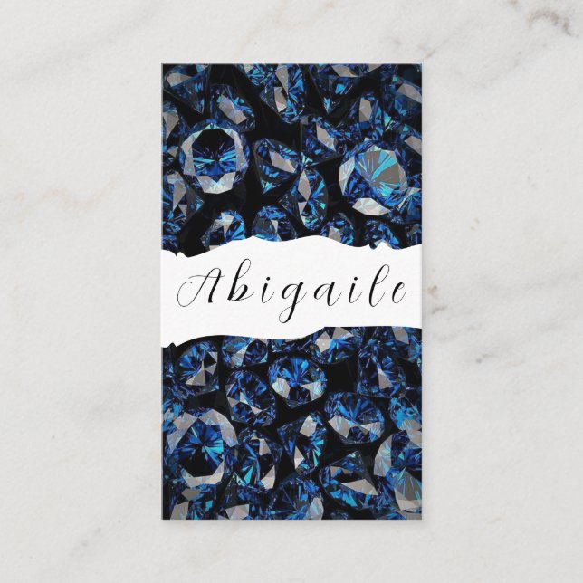 Feather Vector Seamless Vintage Diamonds Business Card (Front)