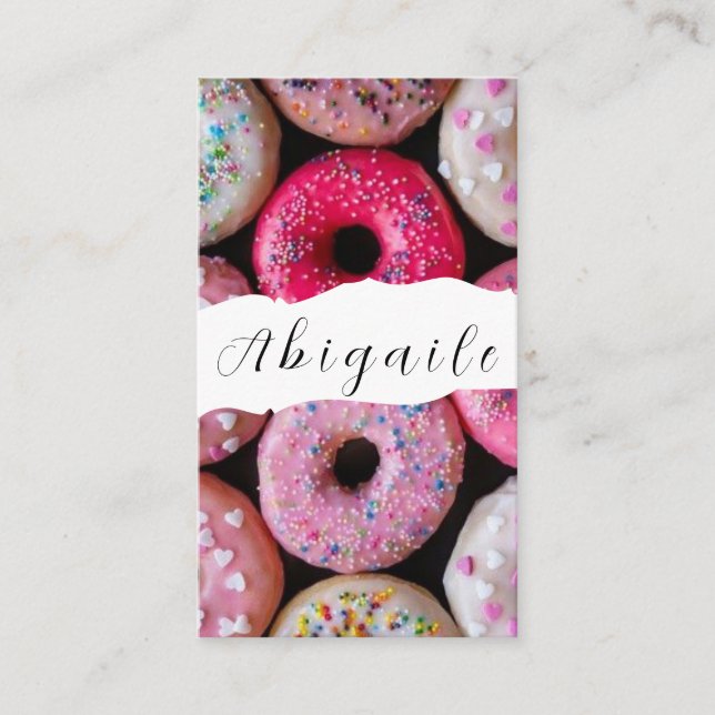 Feather Vector Seamless Vintage Doughnuts  Business Card (Front)