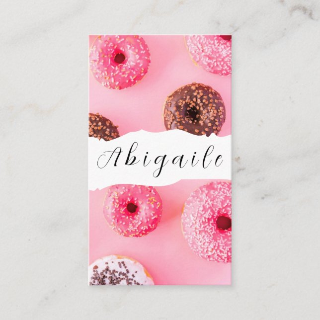 Feather Vector Seamless Vintage Doughnuts  Business Card (Front)