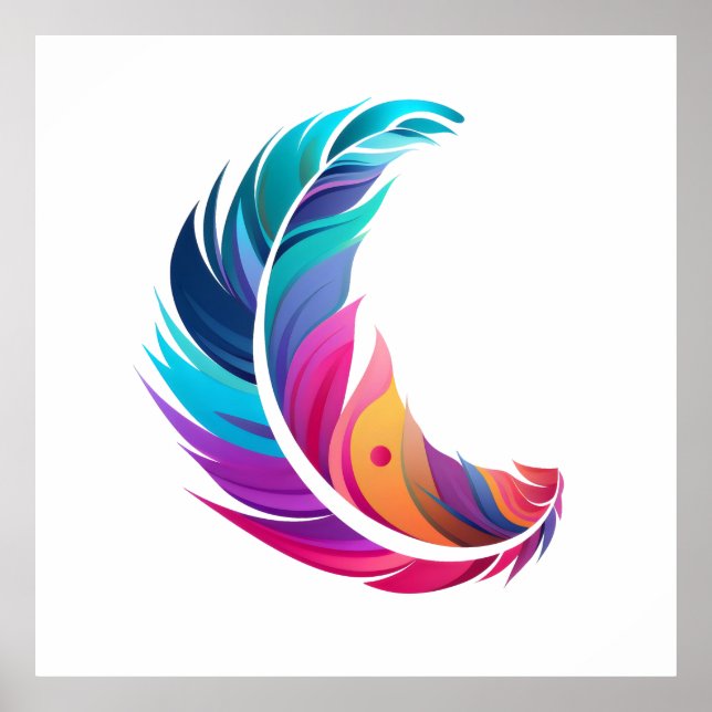 Feather Vibrant Elegant Stylised Poster (Front)