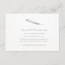 Feather Wedding Response Card