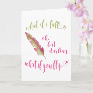 Feather - What if I fall? Encouragement Card