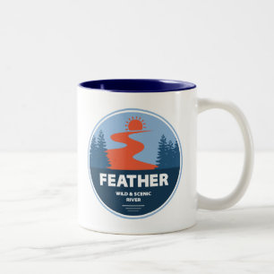 Feather Wild And Scenic River Two-Tone Coffee Mug