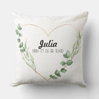 Feather with leaf tap Select custom text Cushion