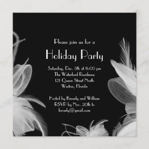 Feathered 1920's Holiday Invitation