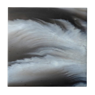 Feathered Black Agate cool natural stone Tile