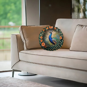 Feathered Bloom Round Cushion