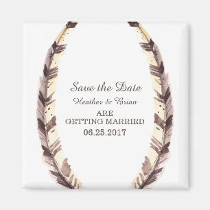 Feathered Border Save the Date Magnet