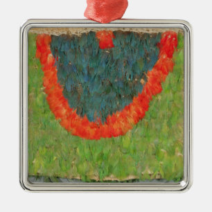 Feathered cape metal tree decoration